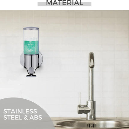 Wall-Mounted Soap Dispenser - 500ml - Stainless Steel - Shampoo Dispenser - Large Capacity - Refillable - Portable - Durable - Hanging Soap Dispenser - Soap Pump - Soap Pump - Bathroom Accessories - With Screws - Easy to Install - For Bathroom, Hotel, Kit.