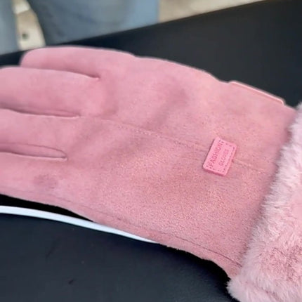 Heated Gloves - USB Heated Gloves for Cycling - Women's Heated Gloves - Cold-Proof Cycling Gloves - Touchscreen - Knitted Thermal Gloves - Pink - Three Modes - Comfortable - Suitable for Bicycles, E-Bikes, Scooters.