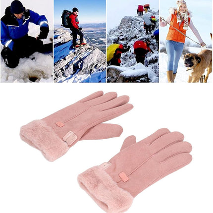 Heated Gloves - USB Heated Gloves for Cycling - Women's Heated Gloves - Cold-Proof Cycling Gloves - Touchscreen - Knitted Thermal Gloves - Pink - Three Modes - Comfortable - Suitable for Bicycles, E-Bikes, Scooters.
