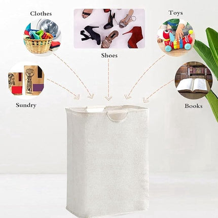 Cotton Laundry Basket - Laundry Bag - Laundry Basket - With Handles - 30x30x40cm - Durable - High Capacity - Foldable - Laundry Box - Clothes Organizer - Laundry Basket - Laundry Baskets - Dirty Clothes Basket - Storage Basket - Simple.