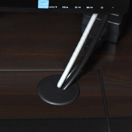 Desk cable grommet - 6 pieces - Ø 45mm - Cable grommet - ABS - Desk cable grommet - Desk end caps - Cable Organizer - Desk cable tray - Plastic cap with opening - Round - Cable organizer - Black - Sustainable - Neat.
