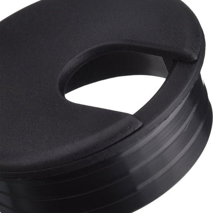 Desk cable grommet - 6 pieces - Ø 45mm - Cable grommet - ABS - Desk cable grommet - Desk end caps - Cable Organizer - Desk cable tray - Plastic cap with opening - Round - Cable organizer - Black - Sustainable - Neat.