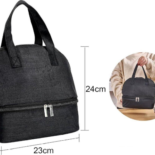 Insulated Lunch Bag - Family Picnic Bag - Reusable Waterproof Lunch Bags - Double Compartment Lunch Bags - Portable Lunch Box - For School Picnic Camping Travel - For Men Women.