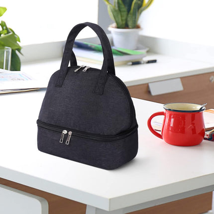 Insulated Lunch Bag - Family Picnic Bag - Reusable Waterproof Lunch Bags - Double Compartment Lunch Bags - Portable Lunch Box - For School Picnic Camping Travel - For Men Women.