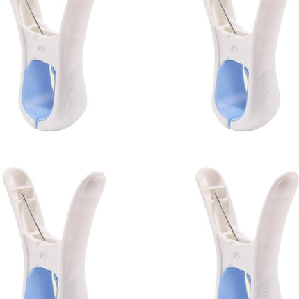 Clothes Pegs - 8 Pieces - Clothes Rack Pegs - Plastic Clothes Pegs - Synthetic Clothes Pegs - Large Towel Pegs - Plastic Pegs - Beach Towel Pegs - Large Towel Clips - Bath Towel Clips - Indoor and Outdoor - Durable - Opening 4 Cm - Blue.