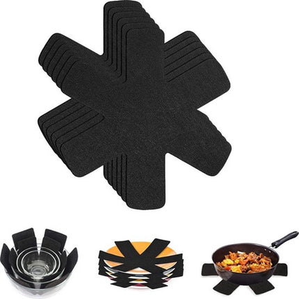 Pan Protectors - 6 Pieces - 38 Cm - Pan Protector - For Between Pans - Protection Set - Prevent Scratches on Cutlery - Anti-Scratch - Heat Resistant - Black.