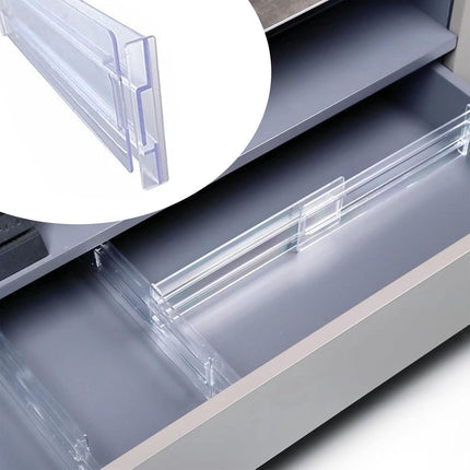 Drawer Divider - 8 Pieces - Drawer Organizer - Cutlery Organizer - Storage System - Drawer Trays - For Kitchen/Bedroom/Office/Clothing - Easy to Install - Organizers - Adjustable - Extendable - Plastic - Multifunctional - Transparent.
