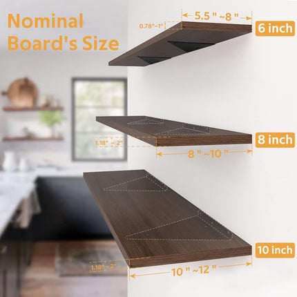Shelf Brackets - 4 Pieces - Triangular Shelf Bracket - Wall Bracket - Wall Brackets - 80*100mm - Steel - Invisible - Triangular - Incl. Mounting Material - Floating Shelf Holder Wall Bracket - Metal Shelf Brackets - Black - For Living Room, Bedroom, Garag.