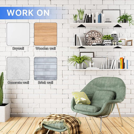 Shelf Brackets - 4 Pieces - Triangular Shelf Bracket - Wall Bracket - Wall Brackets - 80*100mm - Steel - Invisible - Triangular - Incl. Mounting Material - Floating Shelf Holder Wall Bracket - Metal Shelf Brackets - Black - For Living Room, Bedroom, Garag.