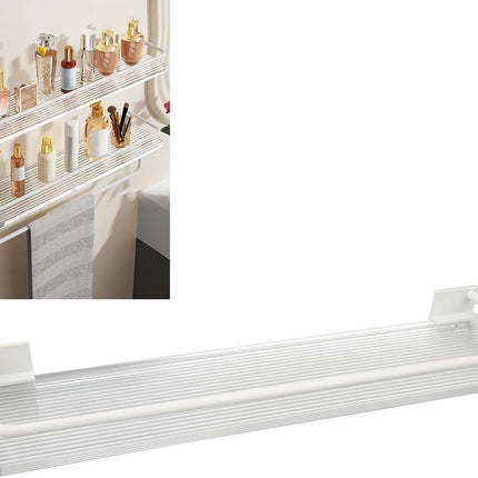 Shower Rack - 30 Cm - Wall Rack - Bathroom Rack - Small Shower Rack - Bathroom Accessories - No Drilling Required - Small Wall Rack - Hanging Shower Rack - For the Shower Storage Organization - For Kitchen Bedroom Living Room - White - 1 Piece.