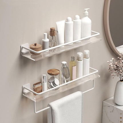Shower Rack - 30 Cm - Wall Rack - Bathroom Rack - Small Shower Rack - Bathroom Accessories - No Drilling Required - Small Wall Rack - Hanging Shower Rack - For the Shower Storage Organization - For Kitchen Bedroom Living Room - White - 1 Piece.