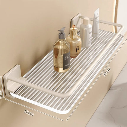 Shower Rack - 30 Cm - Wall Rack - Bathroom Rack - Small Shower Rack - Bathroom Accessories - No Drilling Required - Small Wall Rack - Hanging Shower Rack - For the Shower Storage Organization - For Kitchen Bedroom Living Room - White - 1 Piece.