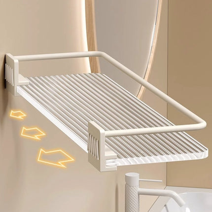 Shower Rack - 30 Cm - Wall Rack - Bathroom Rack - Small Shower Rack - Bathroom Accessories - No Drilling Required - Small Wall Rack - Hanging Shower Rack - For the Shower Storage Organization - For Kitchen Bedroom Living Room - White - 1 Piece.