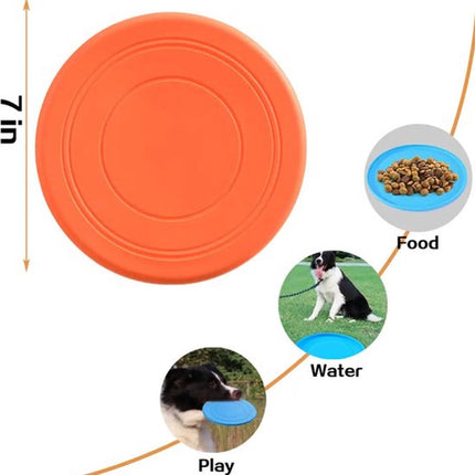 Frisbee - 7 Pieces - Dog Frisbee - Rubber Frisbee Dog - Dog Toys - Beach Toys - Disc - Soft Silicone - Dog Intelligence Toys - For All Dogs - 17.8 Cm.