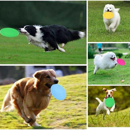 Frisbee - 7 Pieces - Dog Frisbee - Rubber Frisbee Dog - Dog Toys - Beach Toys - Disc - Soft Silicone - Dog Intelligence Toys - For All Dogs - 17.8 Cm.