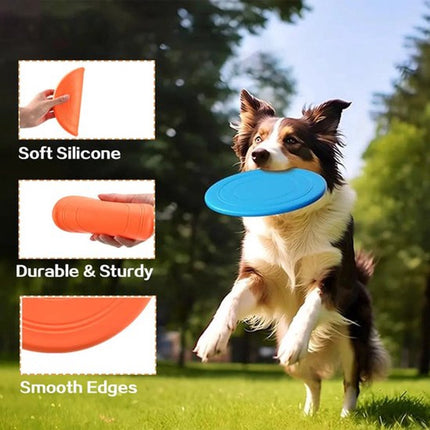 Frisbee - 7 Pieces - Dog Frisbee - Rubber Frisbee Dog - Dog Toys - Beach Toys - Disc - Soft Silicone - Dog Intelligence Toys - For All Dogs - 17.8 Cm.