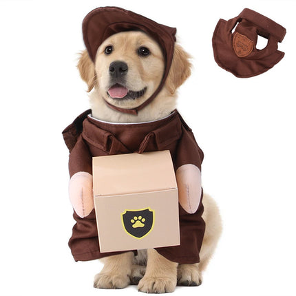 Dog Costume - Funny Dog Suit - Animal Clothing - Dog Fancy Dress Costumes - Dog Clothing for Dress-Up Party - Roleplay Cosplay Holiday Decorations - Funny Clothing for Pets - Size M - Courier Clothing.