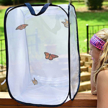 Insect Net - Insect and Butterfly Habitat Cage - Insect Breeding Net - Insect Hotel - Large Portable - Insect Monarch Butterfly - Pop-Up Cage - Garden Toy - Discover Butterflies and Ladybugs for Children - 60cm High.