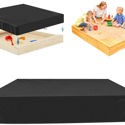 Waterproof Sandbox Cover - 120 x 120 x 20 cm - Dustproof Sandbox Cover with Drawstring - Oxford Fabric - Toy Sandbox Cover - for Pool, Patio, Garden - Black.