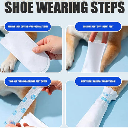Dog Socks - 40 Pieces - Disposable Pet Socks - Waterproof - Non-Slip Dog Socks - Dog Shoes Paw Protector Socks for Dogs - Velcro Closure - Breathable - Adjustable - Pet Paw Protector - Dog Shoes - Size S.
