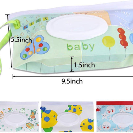 4x Baby Wipes Holder - Moist Tissue Holder - Refillable Portable Wet Wipes Holder - Non-Toxic - Dustproof - With Lanyard - Wet Wipes Box - Baby Wipes Box - Dispenser - Baby Gift - For Makeup Wipes, Cleansing Wipes.