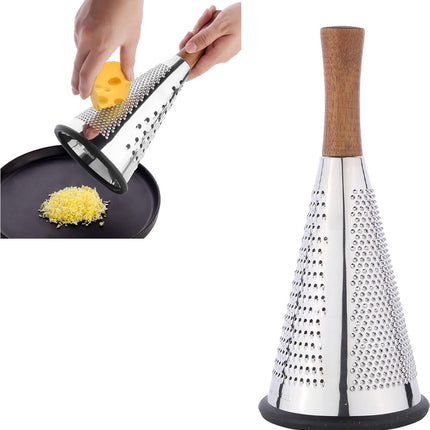 Grater - Hand Grater - Lemon Grater - Cheese Grater - Kitchen Grater - Ginger Grater - Garlic Grater - Table Grater - With 3 Grating Methods - 3 Cutting Surfaces - Multifunctional - Kitchen Utensils - Kitchen Accessories - Stainless Steel - Silver.