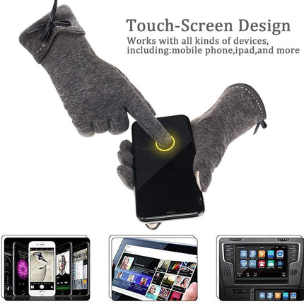 Thermal Gloves - Winter Sports - Thermal - Waterproof - Autumn - Winter Gloves Women's Thin Section Keep Warm - Touchscreen Single Layer - Windproof Cycling - Tie Nice Elasticity Gloves.