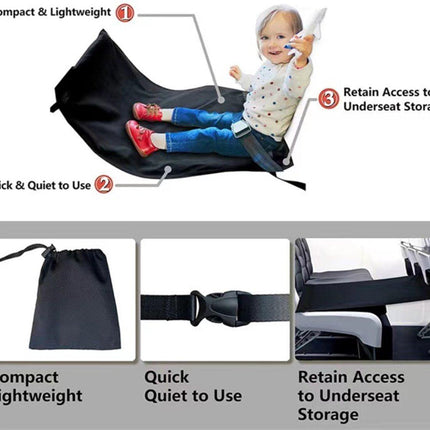 Airplane Bed - Airplane Footrest - Airplane Toddler Bed - Baby Travel Bed - Toddler Travel Bed - Baby Bed - Toddler Bed - Airplane Footbed - Child Seat Extender - Lightweight and Foldable - Comfortable - Water Resistant - Washable.