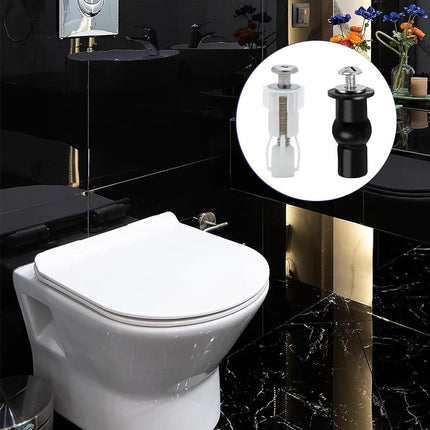 Toilet Seat Hinges - 8 Pieces - Stainless Steel - Universal Hinges for Toilet Seat - Toilet Seat Extension Screws - Universal Toilet Seat Screws and Bolts - Toilet Accessories - Toilet Seat Installation Mounting Set - Sturdy - Toilet Seat Parts.