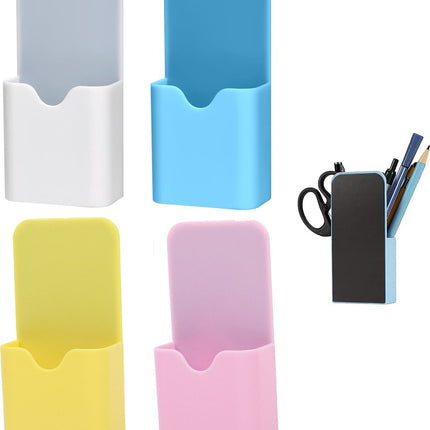 Magnetic Pen Tray - 4 Pieces - Magnetic Pencil Holders - Magnetic Tray - Whiteboard Pencil Holders - Whiteboard Accessory Holder - Pen Holder For Whiteboard Or Refrigerator - For School, Office, Home, Cabinet And Metal Cabinets - 12x5.6x2.6CM.