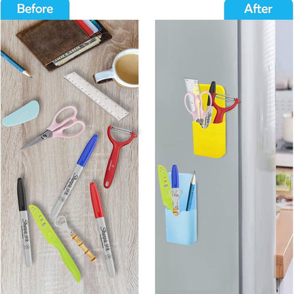 Magnetic Pen Tray - 4 Pieces - Magnetic Pencil Holders - Magnetic Tray - Whiteboard Pencil Holders - Whiteboard Accessory Holder - Pen Holder For Whiteboard Or Refrigerator - For School, Office, Home, Cabinet And Metal Cabinets - 12x5.6x2.6CM.