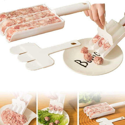 Meatball Maker - High-Quality Non-Stick Meatball Maker - Small Meatball Maker - Meatball Tongs - Meatball Maker - Time-Saving - Kitchen Utensils - Cooking Supplies - effortlessly 3 perfect meatballs at once.