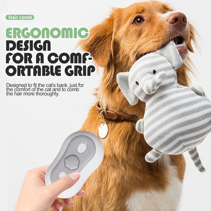 3-in-1 Steam Brush for Cats and Dogs - USB - Massage Comb - Hair Remover Brush - Dog Brush - Cat Brush with Water Reservoir and Release Button - Pet Grooming - Long/Short Hair - Self-Cleaning Soft Steam Brush for Cat and Dog.