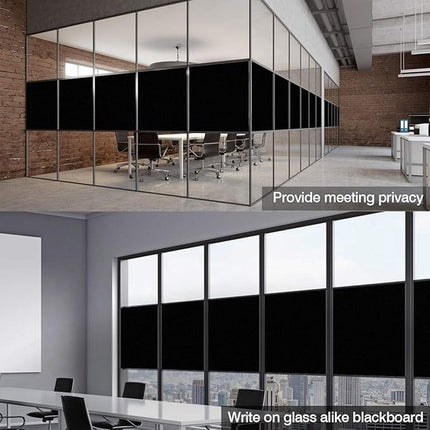 Blackout Window Film - Office/ Home/ Bathroom/ Bedroom/ Kitchen Blackout Window Film - Blackout Window Sticker - Opaque Glass Sticker - Heat Insulation, Sunscreen, Anti-UV, Decorative Window Sticker - 45x100cm - With scraper.