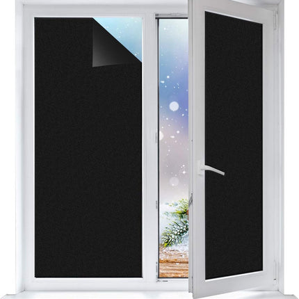 Blackout Window Film - Office/ Home/ Bathroom/ Bedroom/ Kitchen Blackout Window Film - Blackout Window Sticker - Opaque Glass Sticker - Heat Insulation, Sunscreen, Anti-UV, Decorative Window Sticker - 45x100cm - With scraper.