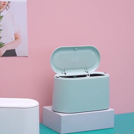 Trash Can - Sensor Trash Can - Sturdy - Countertop Waste Bin - Mini Trash Can - Desktop - Tabletop Waste Bin - Plastic Trash Can - Bathroom Waste Bin - Recycling Waste Bin - Car Trash Can - Pink - Office Trash Cans - Home / Office.