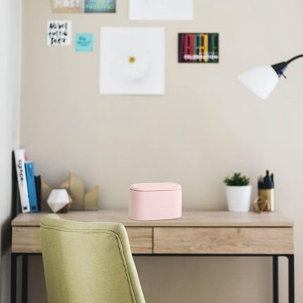Trash Can - Sensor Trash Can - Sturdy - Countertop Waste Bin - Mini Trash Can - Desktop - Tabletop Waste Bin - Plastic Trash Can - Bathroom Waste Bin - Recycling Waste Bin - Car Trash Can - Pink - Office Trash Cans - Home / Office.