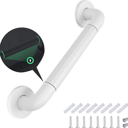Wall Grab Bar - Extra Grip - 40cm - Luminous Circle - Handle/Wall Grab Bar for Bathroom/Shower/Toilet - Toilet Grab Bar/Bath Grab Bar/Shower Grab Bar - Non-Slip Grab Bar - Bathroom Handle - Anti-Slip Texture - Bathroom - Stairs - Mounting Hardware Include.