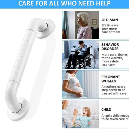 Wall Grab Bar - Extra Grip - 40cm - Luminous Circle - Handle/Wall Grab Bar for Bathroom/Shower/Toilet - Toilet Grab Bar/Bath Grab Bar/Shower Grab Bar - Non-Slip Grab Bar - Bathroom Handle - Anti-Slip Texture - Bathroom - Stairs - Mounting Hardware Include.