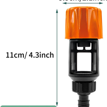 Garden Hose Coupling - 2 Pieces - Universal Kitchen / Bathroom Faucet to Garden Hose Adapter - ABS - Suitable for Hoses - Universal Water Thief - Garden - Orange - Sturdy & Durable.