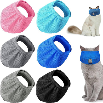6 Pieces - Breathable Cat Muzzle Size L - Cat Muzzles - Muzzles for Cats and Kittens - Neck Circumference: 18-26 Cm - For Travel, Vet Visits and Bathrooms - Nylon - Eye Mask for Pet Grooming - Cat Muzzle - Breathable - Comfortable.