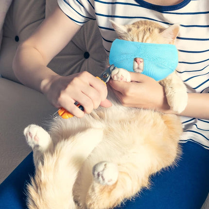 6 Pieces - Breathable Cat Muzzle Size L - Cat Muzzles - Muzzles for Cats and Kittens - Neck Circumference: 18-26 Cm - For Travel, Vet Visits and Bathrooms - Nylon - Eye Mask for Pet Grooming - Cat Muzzle - Breathable - Comfortable.