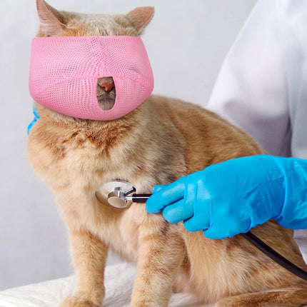 6 Pieces - Breathable Cat Muzzle Size L - Cat Muzzles - Muzzles for Cats and Kittens - Neck Circumference: 18-26 Cm - For Travel, Vet Visits and Bathrooms - Nylon - Eye Mask for Pet Grooming - Cat Muzzle - Breathable - Comfortable.