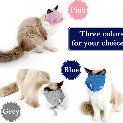 6 Pieces - Breathable Cat Muzzle Size L - Cat Muzzles - Muzzles for Cats and Kittens - Neck Circumference: 18-26 Cm - For Travel, Vet Visits and Bathrooms - Nylon - Eye Mask for Pet Grooming - Cat Muzzle - Breathable - Comfortable.