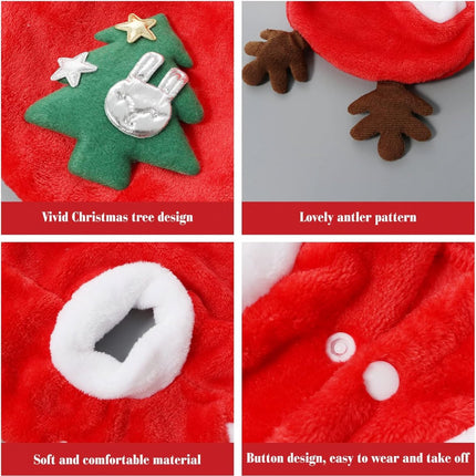 Dog Christmas Costume - Dog Christmas Costume - Hooded Dog Christmas Suit - Christmas Costume for Cats - Christmas Suit for Dogs and Cats - Size XS - Christmas Clothing for Dog or Cat - Dog Fancy Dress Costumes - Dog Clothing - Christmas Costume for Pets.