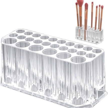 Makeup Brush Holder - Pen Pot - Brush Holder - Cosmetic Storage Box - Makeup Organizer - Makeup Holder - 26 Slot Cosmetic Brush Storage Box - For Brushes, Lipstick, Eyeliner - For Bedroom, Bathroom, Makeup Table, Mirror Cabinet.