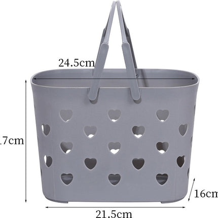 Shower Baskets - Bathroom Bottle Holder - Shower Rack - Shower Basket - Shower Rack - Bathroom Organizer - Shampoo Holder - Storage Baskets - Hangable - Plastic - For Shampoo/Shower Gel - Portable - Heart Shape - Gray.