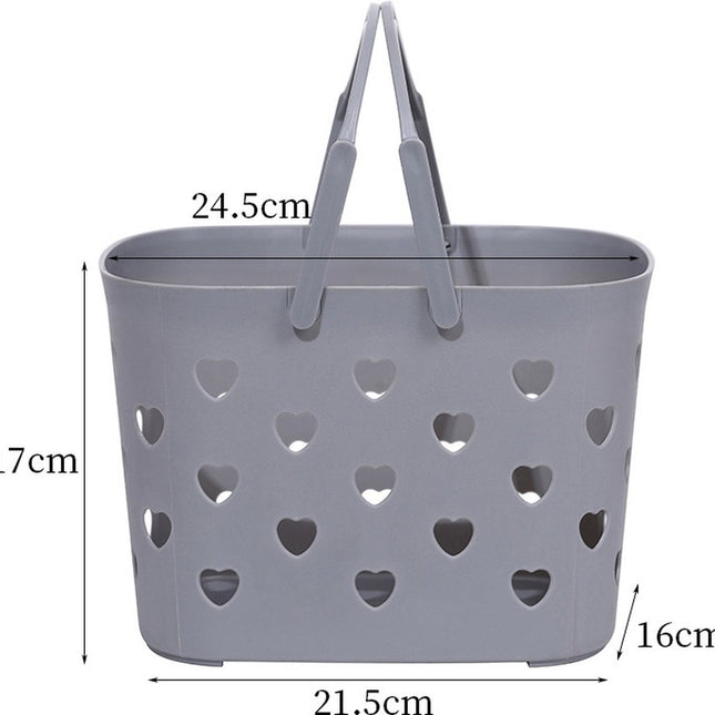 Shower Baskets - Bathroom Bottle Holder - Shower Rack - Shower Basket - Shower Rack - Bathroom Organizer - Shampoo Holder - Storage Baskets - Hangable - Plastic - For Shampoo/Shower Gel - Portable - Heart Shape - Gray.