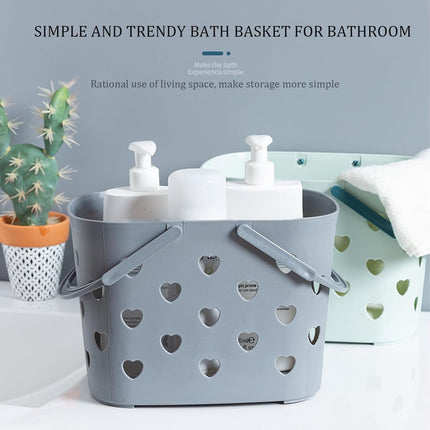 Shower Baskets - Bathroom Bottle Holder - Shower Rack - Shower Basket - Shower Rack - Bathroom Organizer - Shampoo Holder - Storage Baskets - Hangable - Plastic - For Shampoo/Shower Gel - Portable - Heart Shape - Gray.