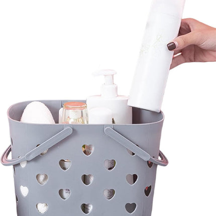 Shower Baskets - Bathroom Bottle Holder - Shower Rack - Shower Basket - Shower Rack - Bathroom Organizer - Shampoo Holder - Storage Baskets - Hangable - Plastic - For Shampoo/Shower Gel - Portable - Heart Shape - Gray.